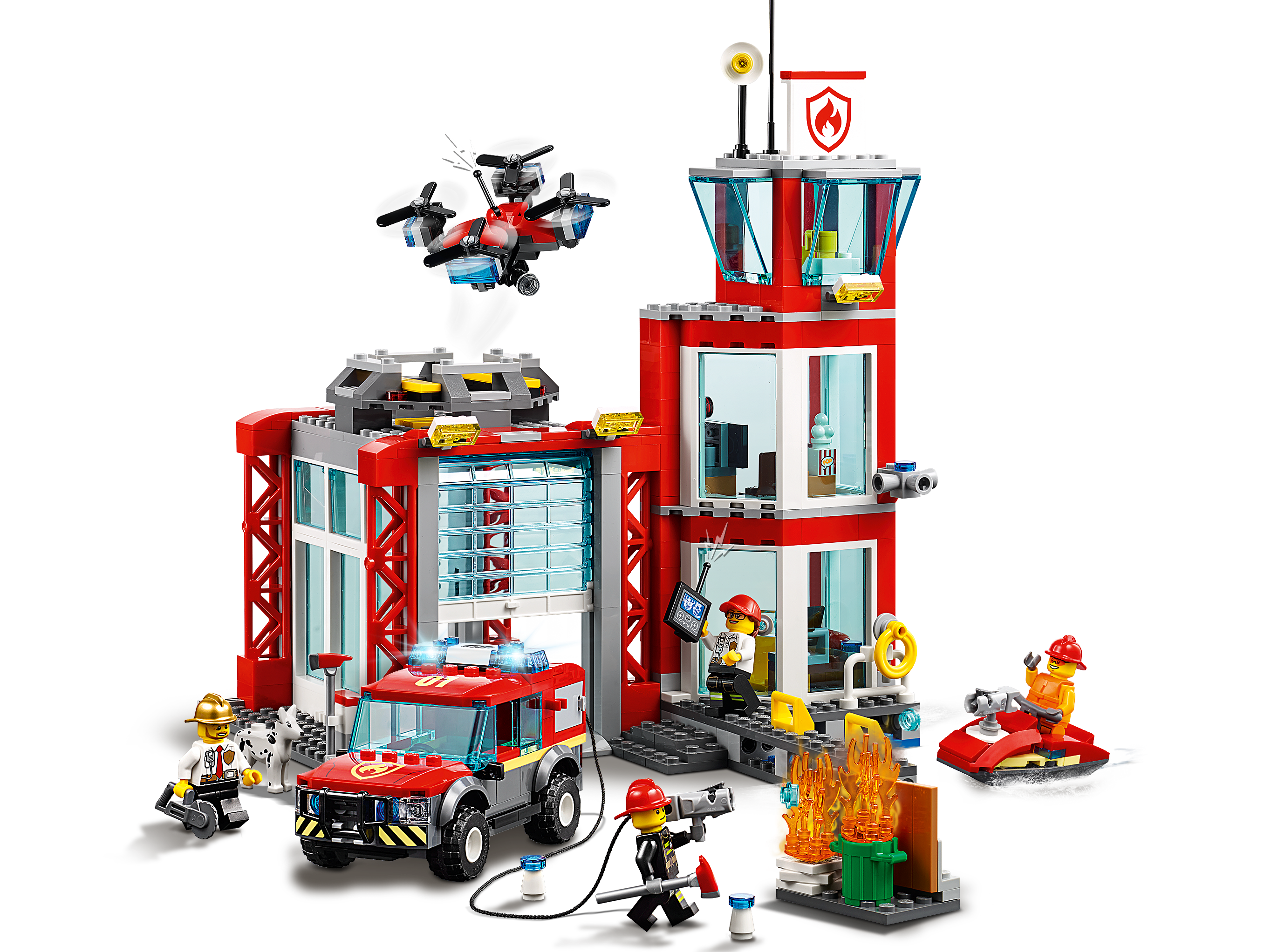 Lego 60215 City Fire Station Building Set lights and sound 